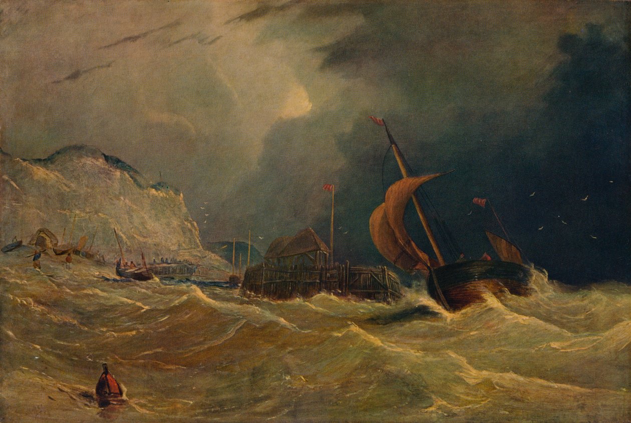 Paesaggio marino tempestoso, c1830, 1938 da Unbekannt