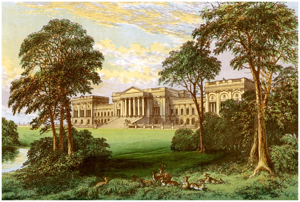 Stowe Park, Buckinghamshire, residenza del Duca e Marchese di Buckingham e Chandos, c1880 da Unbekannt