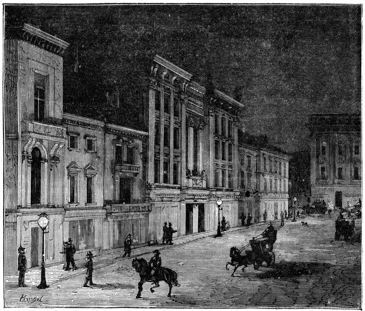 Strada a Newcastle Upon Tyne illuminata da lampade elettriche a incandescenza Swan, 1883 da Unbekannt