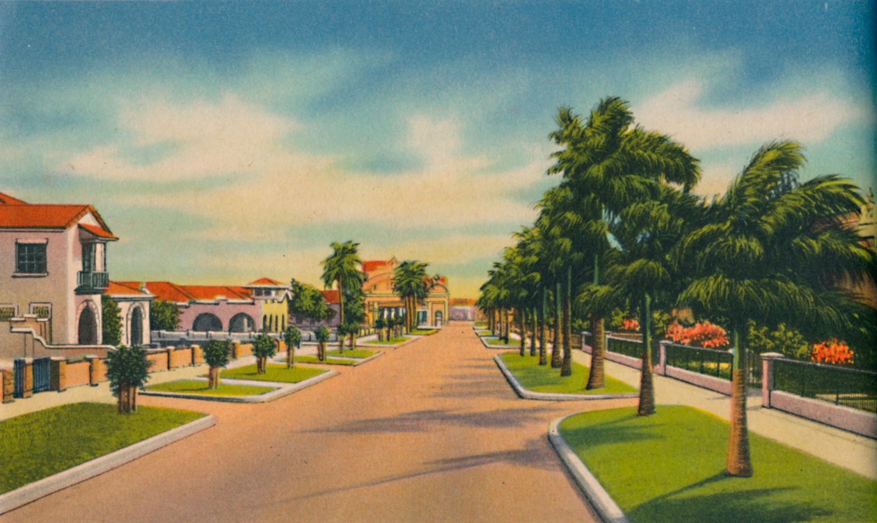 Strada in un quartiere residenziale, Barranquilla, c1940s da Unbekannt