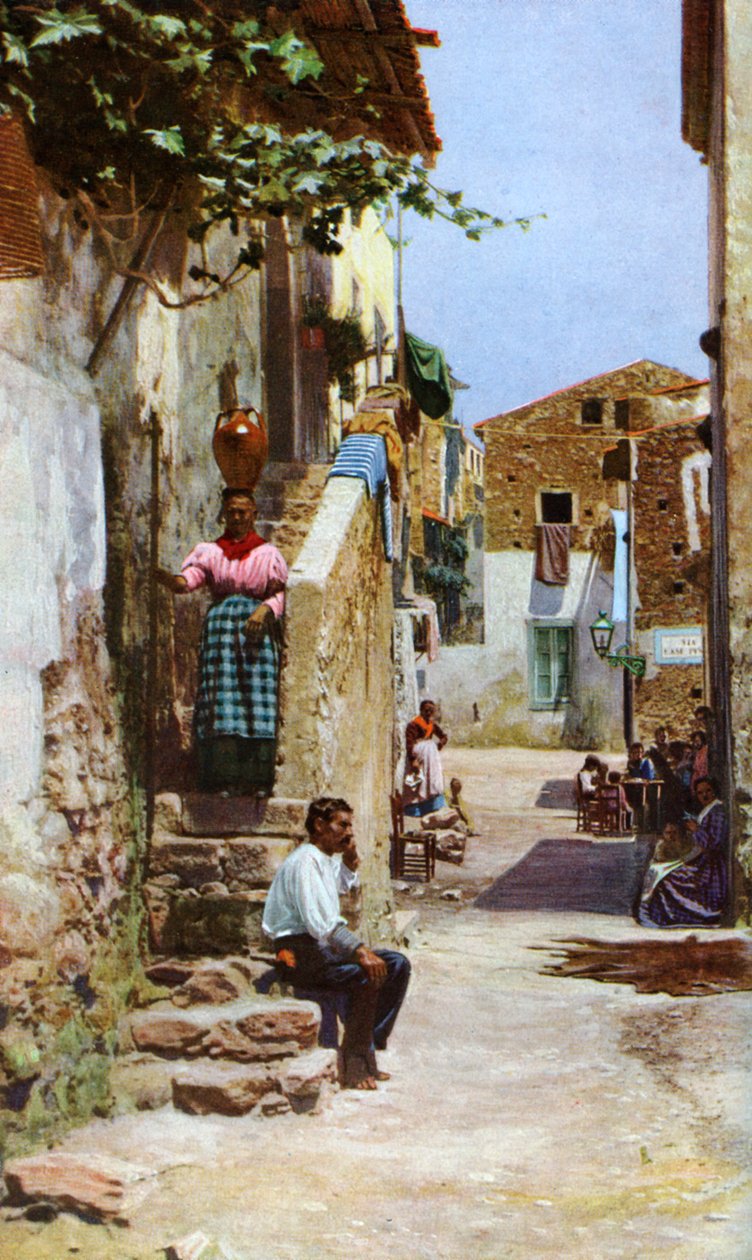 Scena di strada, Taormina, Sicilia, Italia, c1923 da Unbekannt