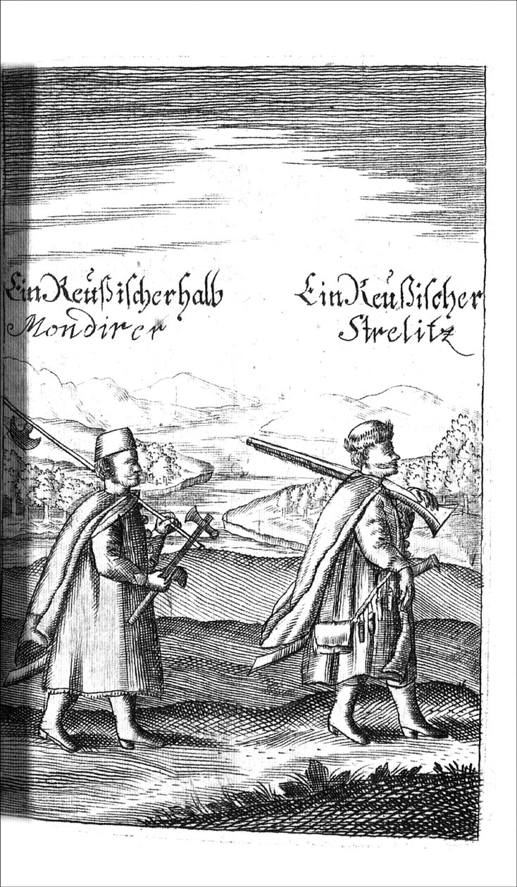Streltsy da Georg Adam Schleissing Derer beyden Czaaren in Reussland Iwan und Peter Alexewiz, 1693 da Unbekannt