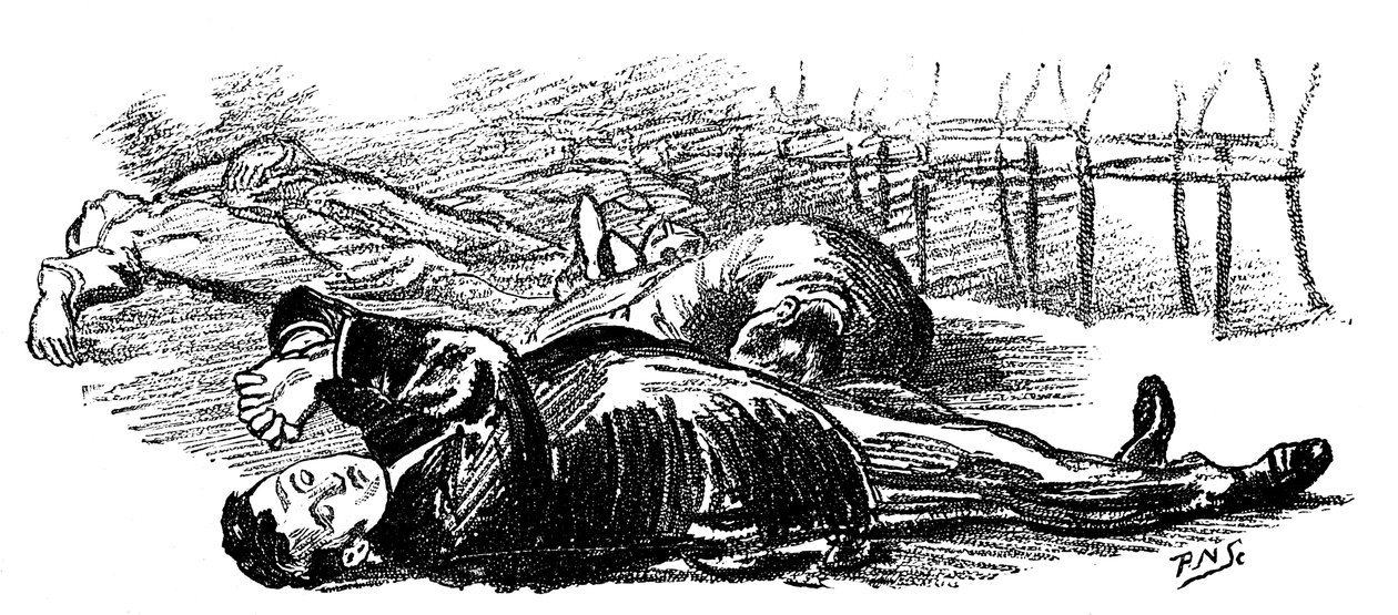Soggetti ipnotizzati dal suono di un gong, 1891 da Unbekannt