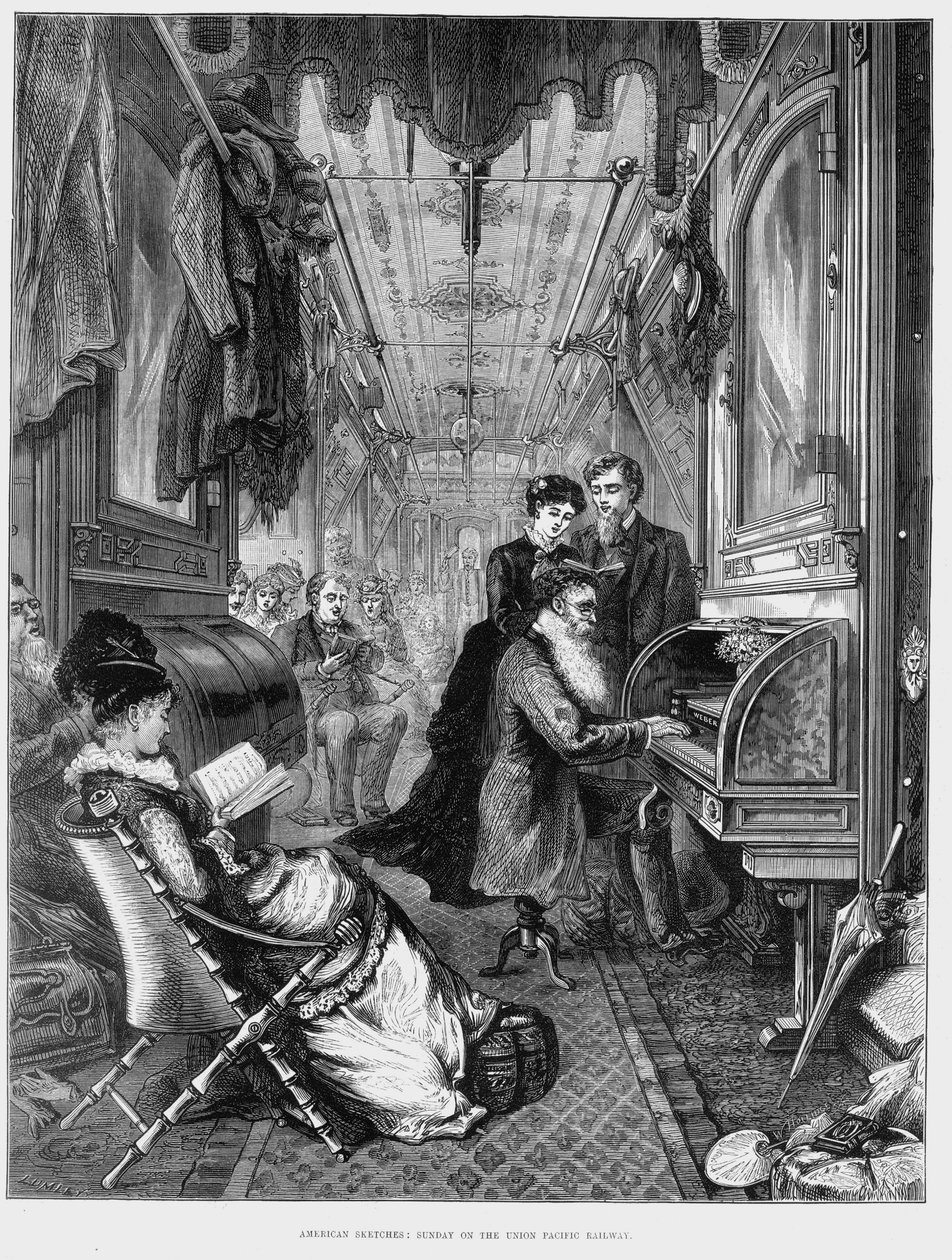 Domenica mattina sulla Union Pacific Railroad, USA, 1875 da Unbekannt