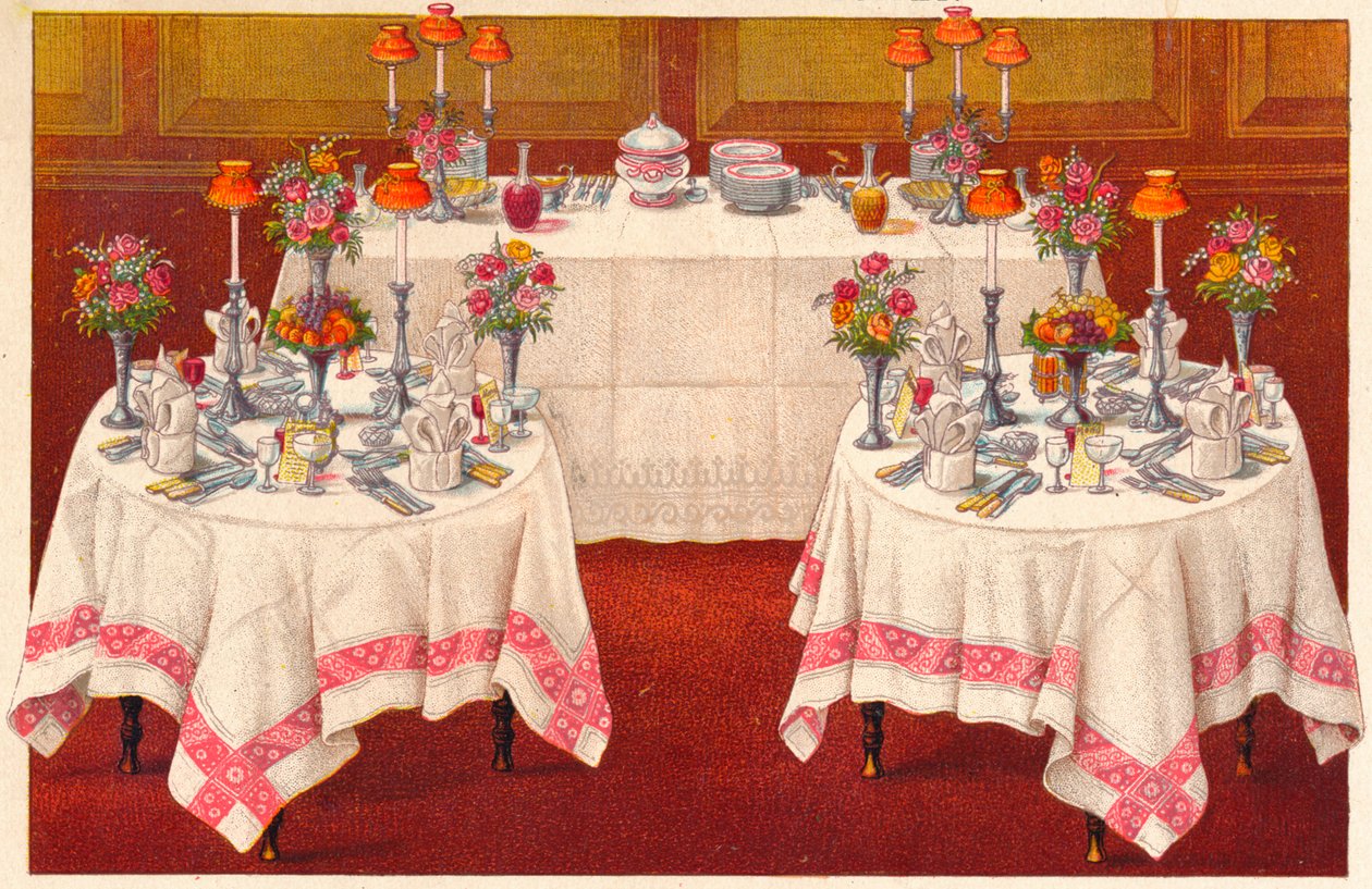 Tavoli da pranzo con buffet, c1907 da Unbekannt