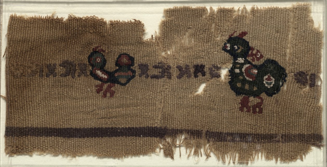 Arazzo con uccelli e lettere greche, 400-600 da Unbekannt