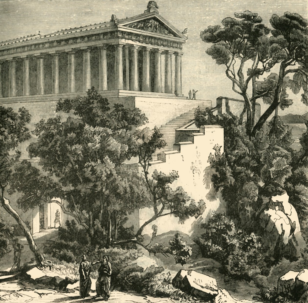 Tempio di Poseidone a Kalauna, 1890 da Unbekannt
