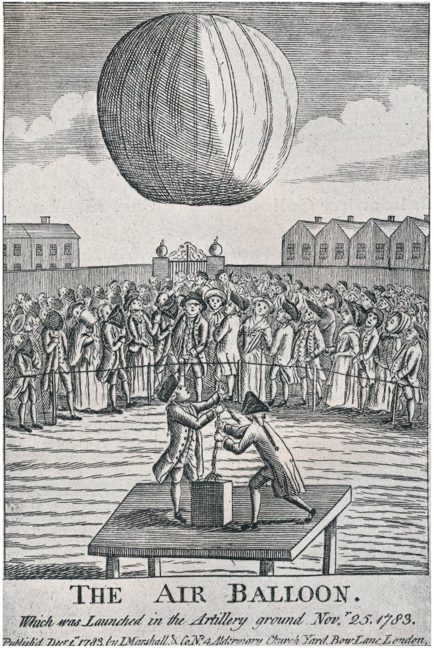 Il pallone aerostatico, 1783, 1920 da Unbekannt