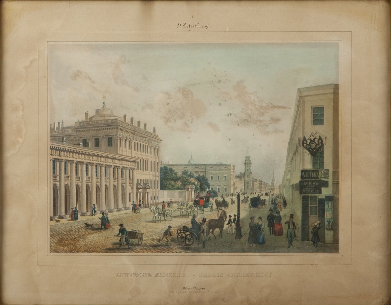 Il Palazzo Anichkov a San Pietroburgo, fine anni 1840 da Unbekannt