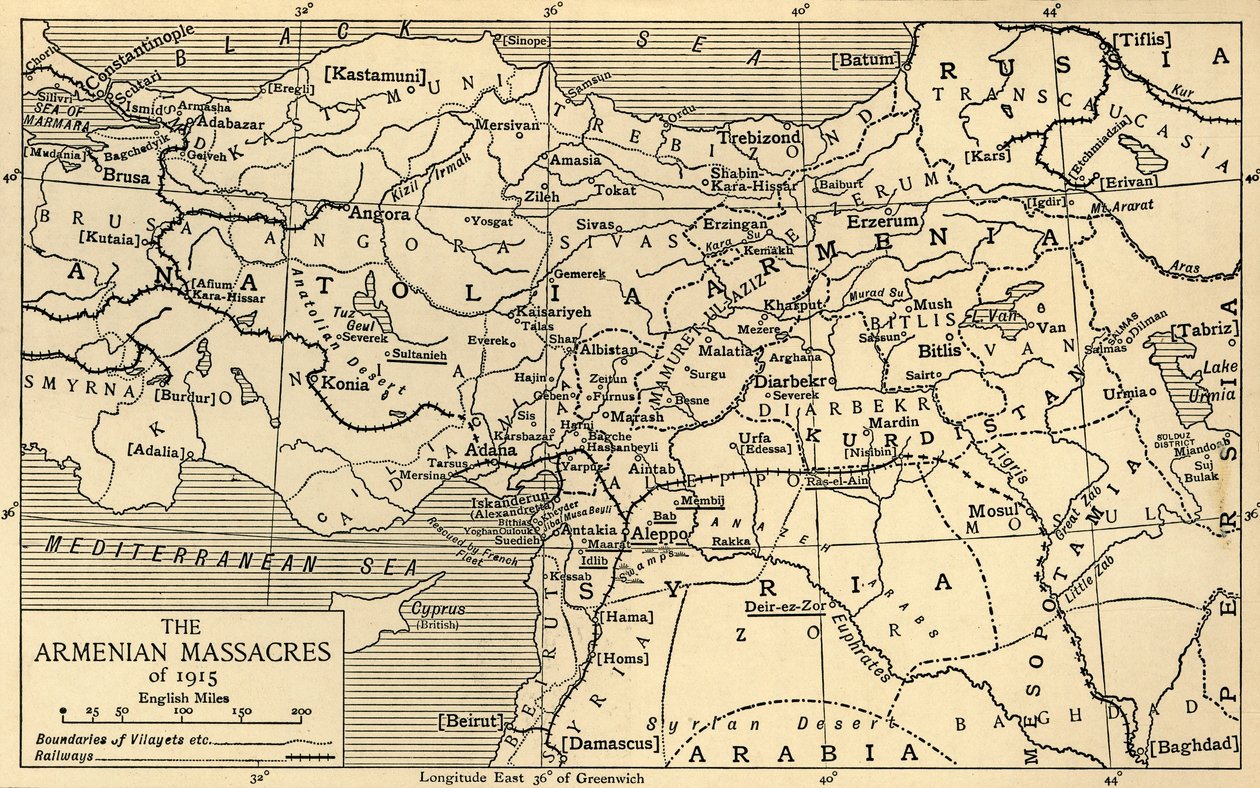 I massacri armeni del 1915, Prima Guerra Mondiale, c1920 da Unbekannt