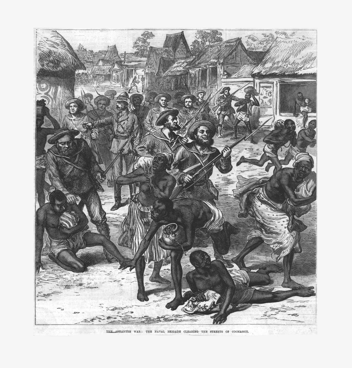 La guerra degli Ashanti: la brigata navale che sgombera le strade di Coomassie, 1874 da Unbekannt