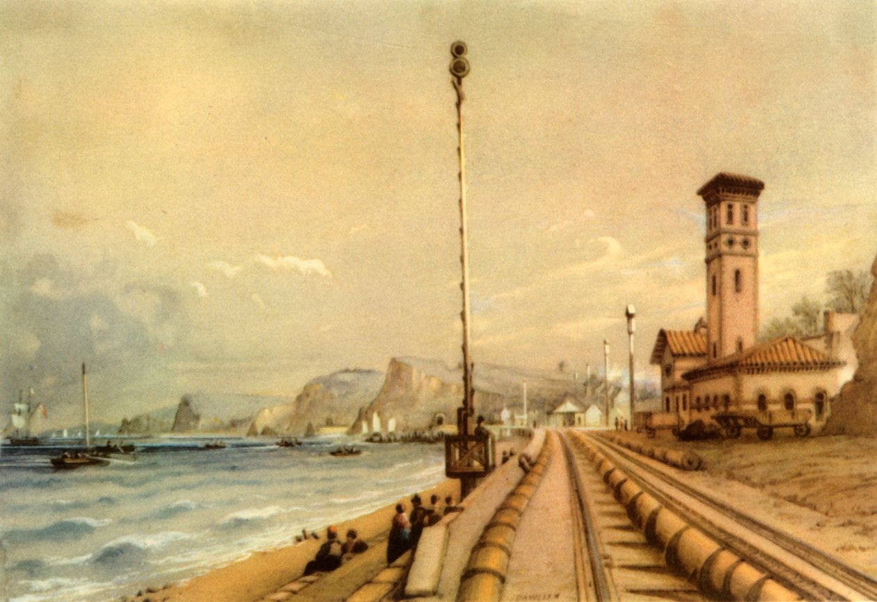 La ferrovia atmosferica a Dawlish, 1847 da Unbekannt