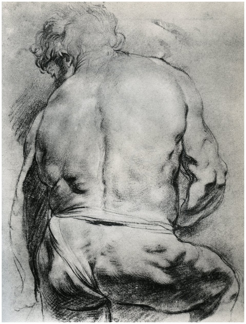 Il retro di un uomo nudo, c1610 1958 da Unbekannt