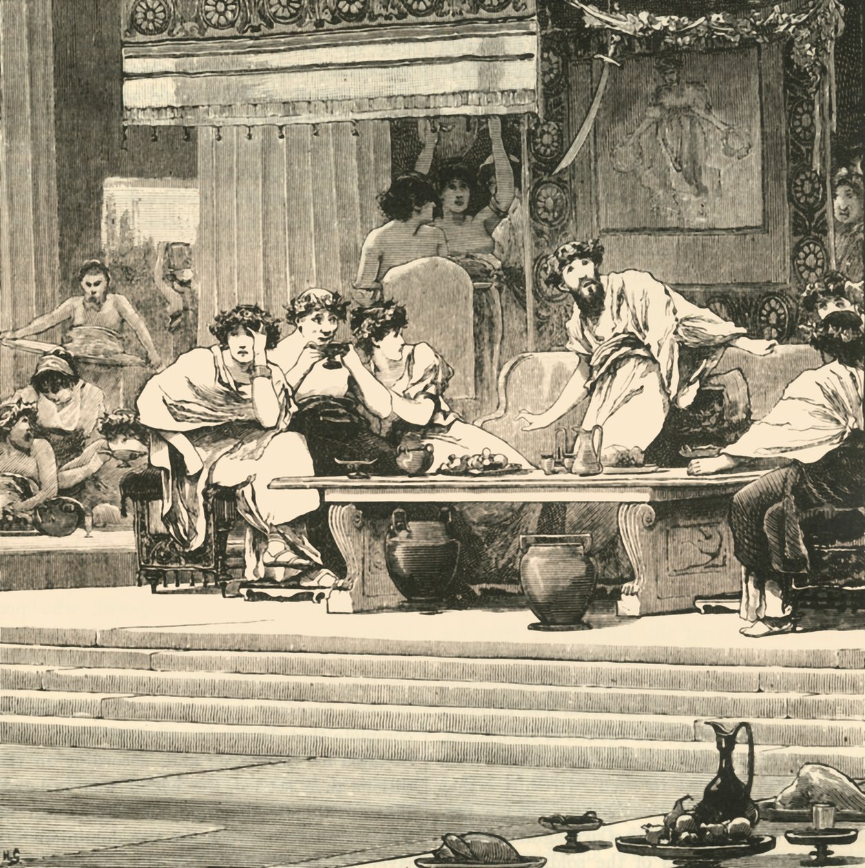 Il banchetto di Damocle, 1890 da Unbekannt