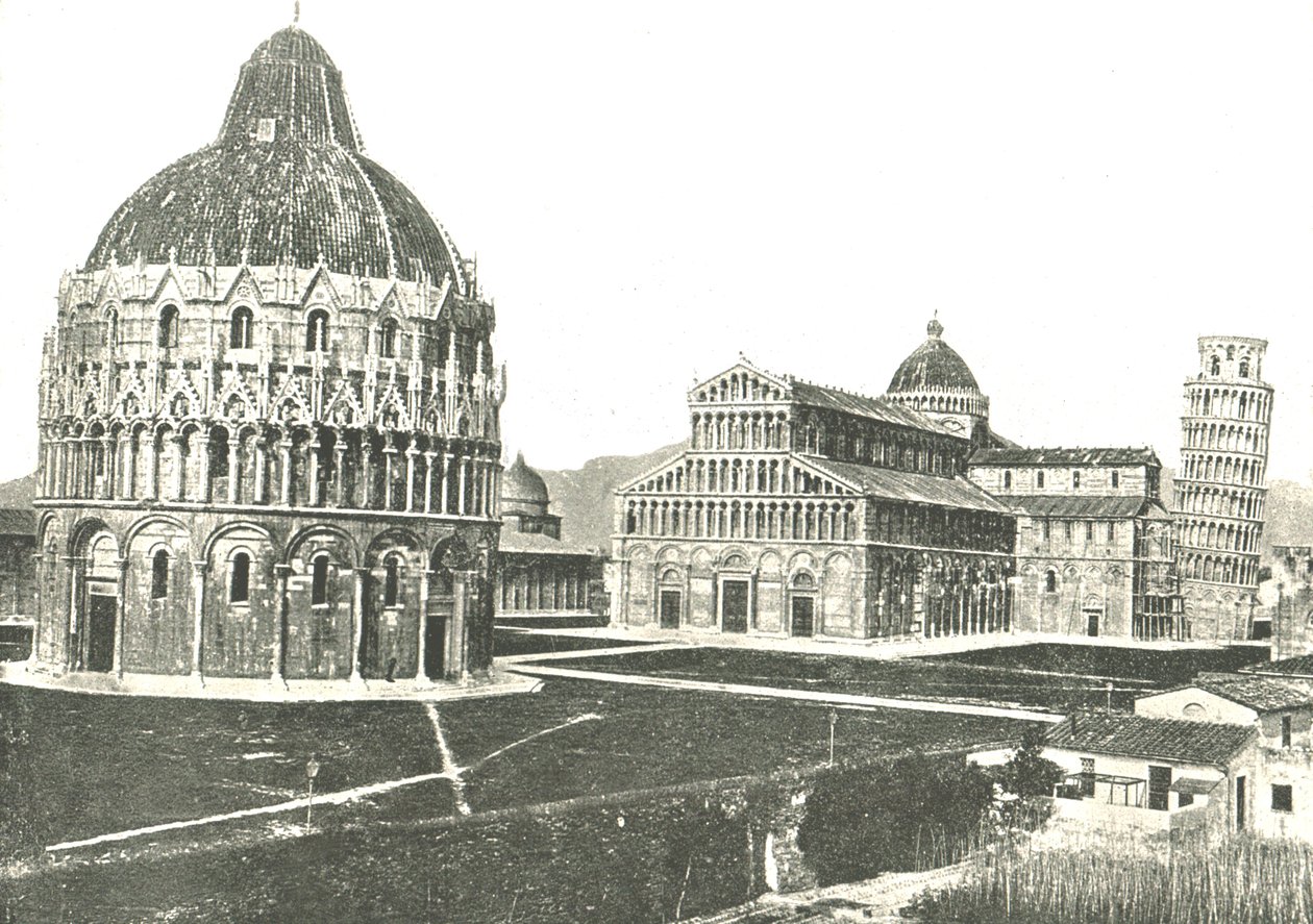 Il Battistero, la Cattedrale e la Torre Pendente, Pisa, Italia da Unbekannt