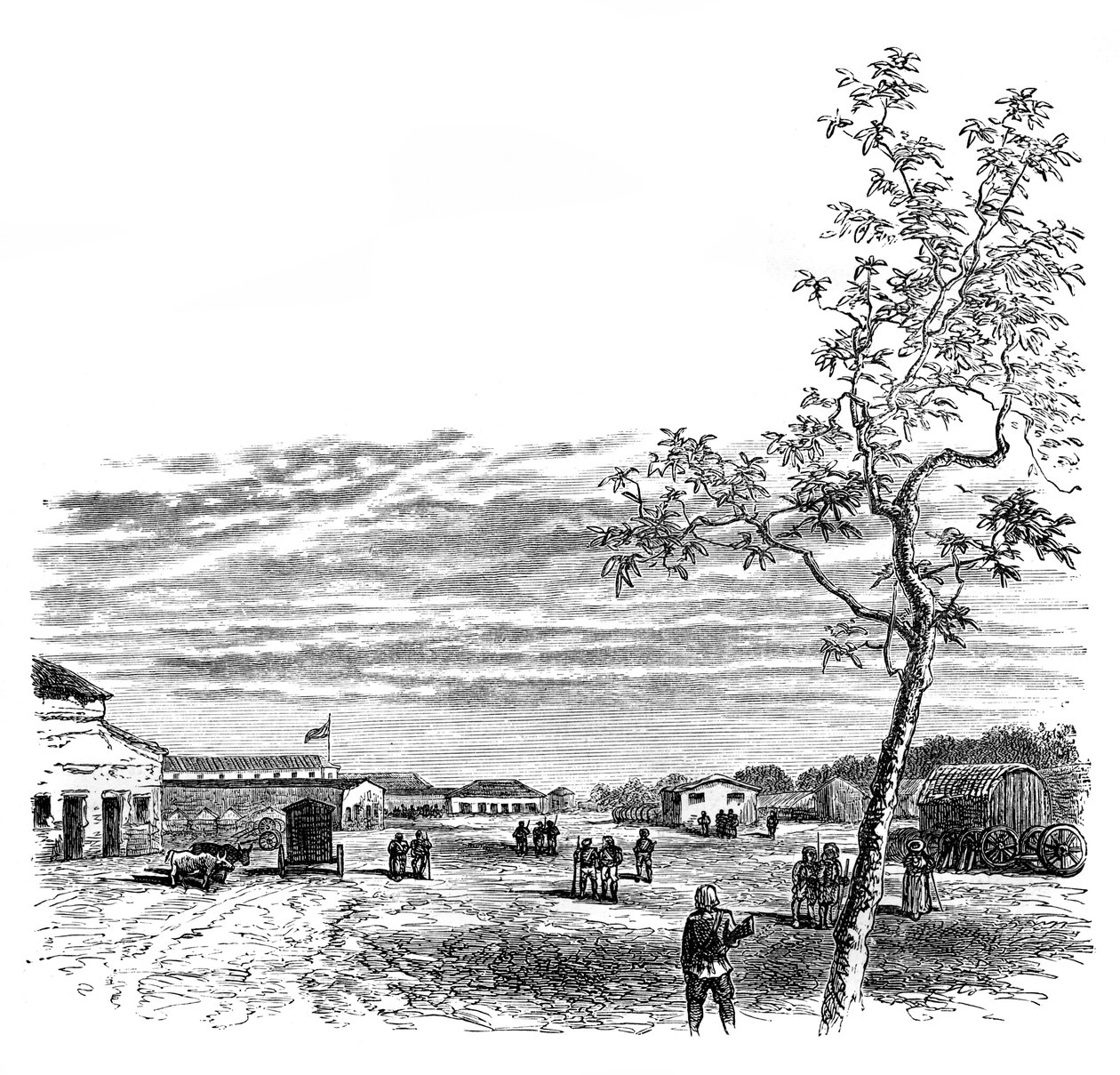 La caserma di Meerut, India, c1850s, 1888 da Unbekannt