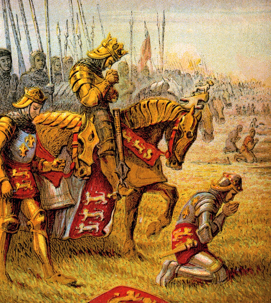 La battaglia di Agincourt, 1415, c1850 da Unbekannt