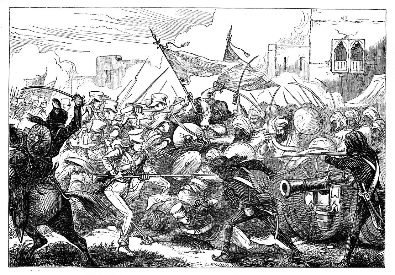 La battaglia di Gujerat, XIX secolo da Unbekannt