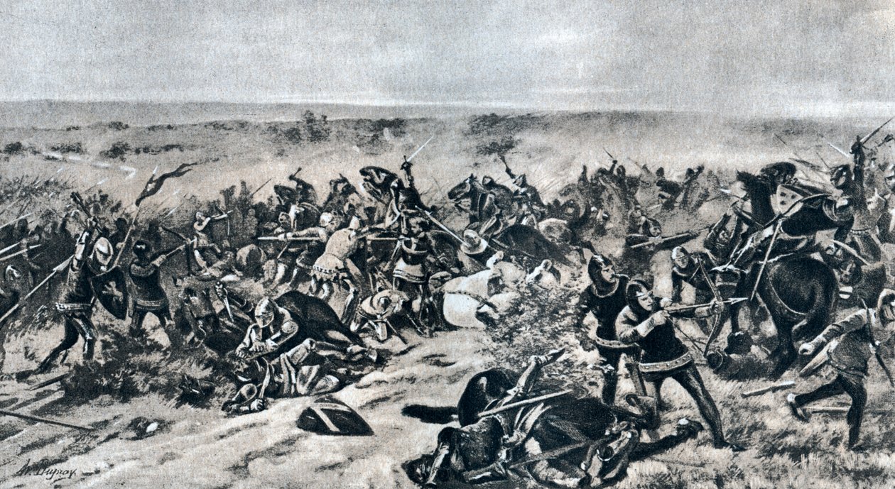 La Battaglia di Crecy, 26 agosto 1346, 1910 da Unbekannt