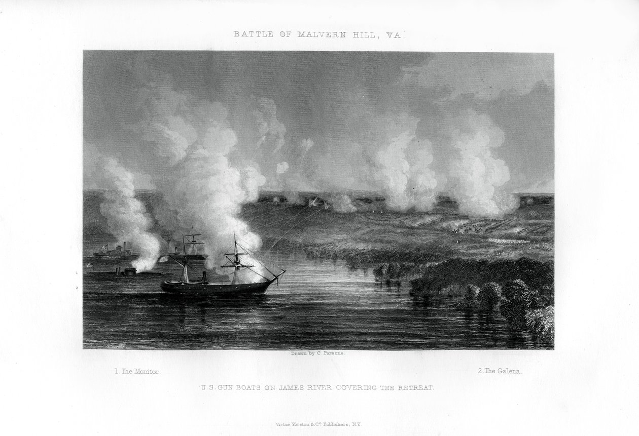 La battaglia di Malvern Hill, Virginia, 1 luglio 1862 1862-1867 da Unbekannt