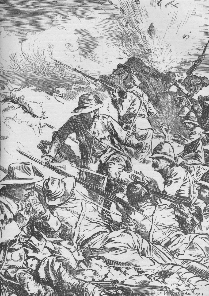 La battaglia di Spion Kop, Guerra Boera, Sudafrica, 1900 da Unbekannt