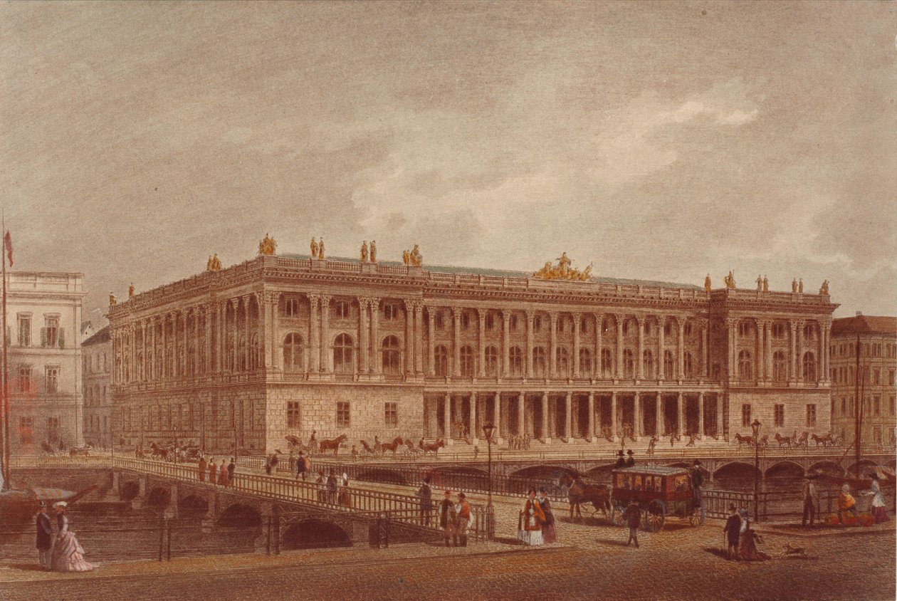 La Borsa di Berlino alla Burgstrasse, fine anni 1860-inizio anni 1870 da Unbekannt