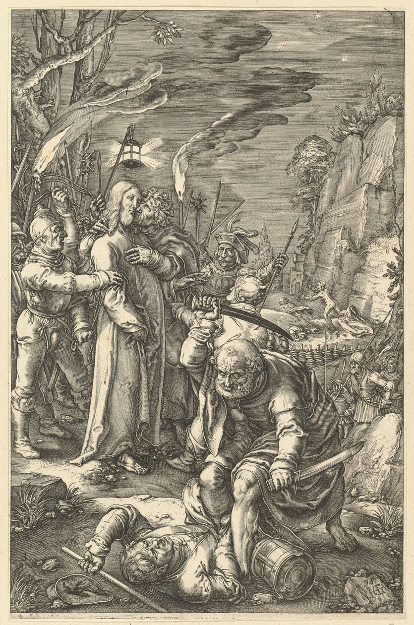 Il tradimento di Cristo, dalla Passione di Cristo, ca. 1598-1617 da Unbekannt