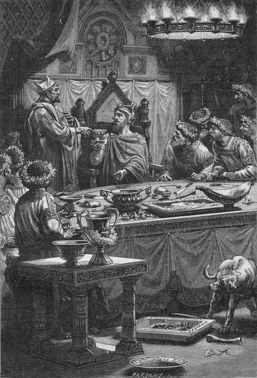 Il Vescovo di Laon giura fedeltà a Carlo, Duca di Lorena, X secolo, 1909 da Unbekannt