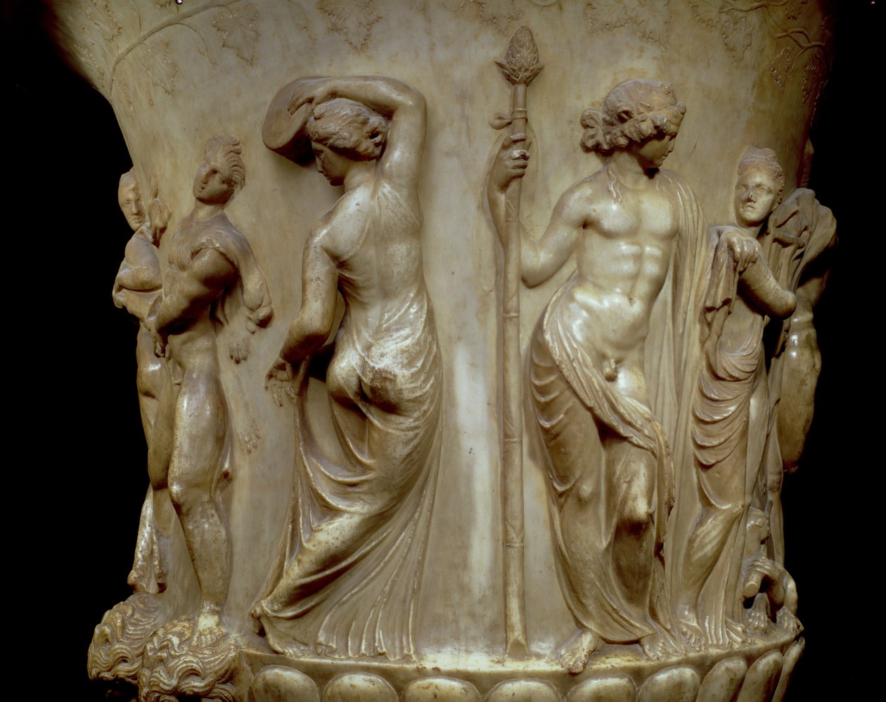 Il Cratere o Vaso Borghese, dettaglio del rilievo che raffigura Dioniso e le sue menadi, greco, neo-attico, tardo II secolo a.C. da Unbekannt