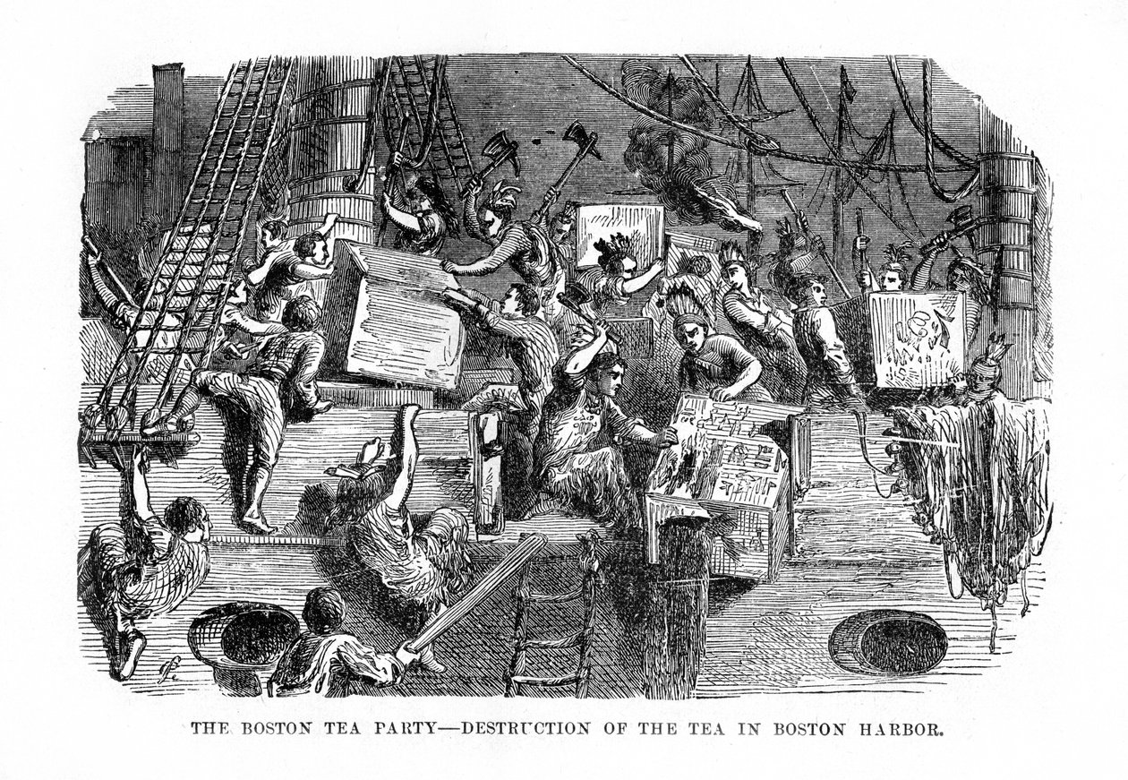 Il Boston Tea Party, 16 dicembre 1773, 1872 da Unbekannt