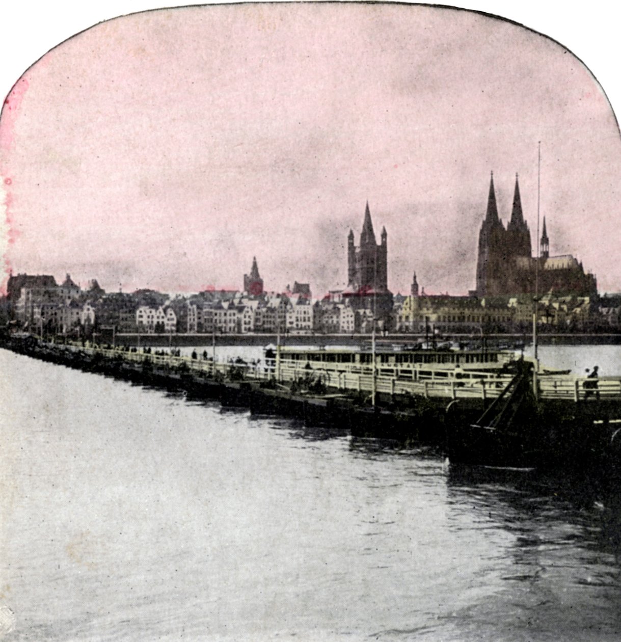 Il ponte di barche sul Reno, Colonia, Germania, inizio 20° secolo da Unbekannt