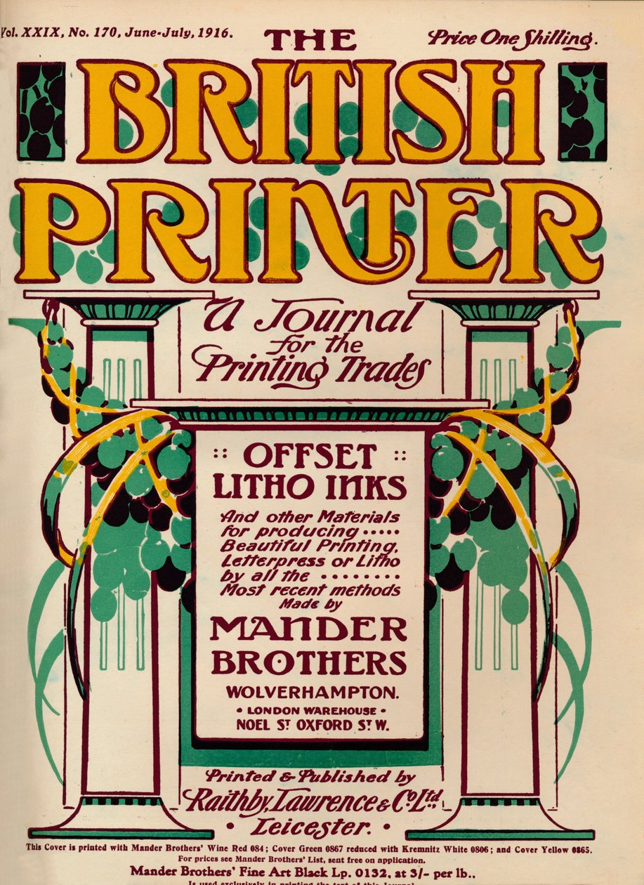 Il tipografo britannico - pubblicità, 1916 da Unbekannt
