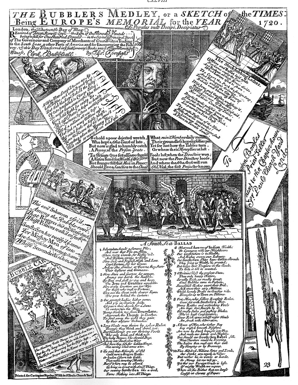 The Bubblers Medley, o uno schizzo dei tempi, 1720 da Unbekannt