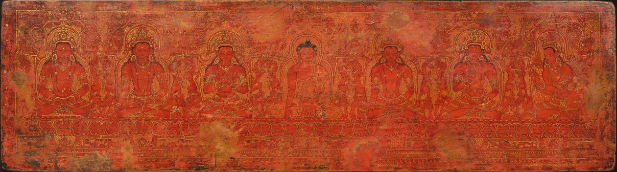 Il Buddha Shakyamuni, Cinque Buddha del passato e Maitreya da Unbekannt