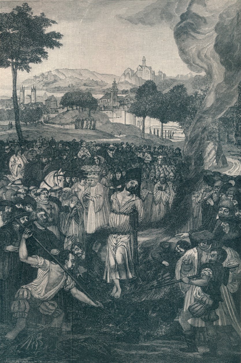 Il rogo di Jan Hus dal Concilio di Costanza, 6 luglio 1415, 1907 da Unbekannt