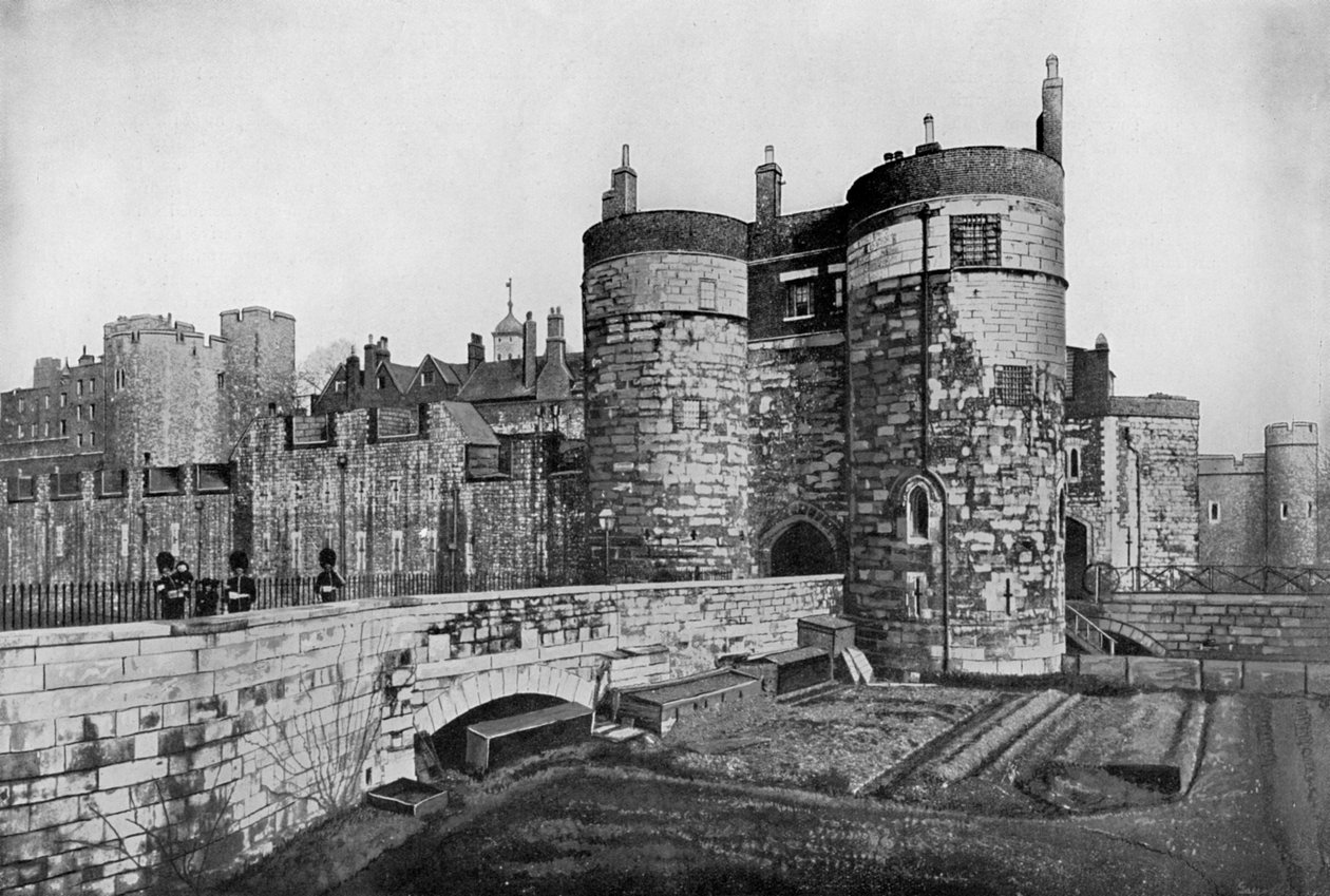 La Torre Byward e il cortile esterno, Torre di Londra, XX secolo da Unbekannt