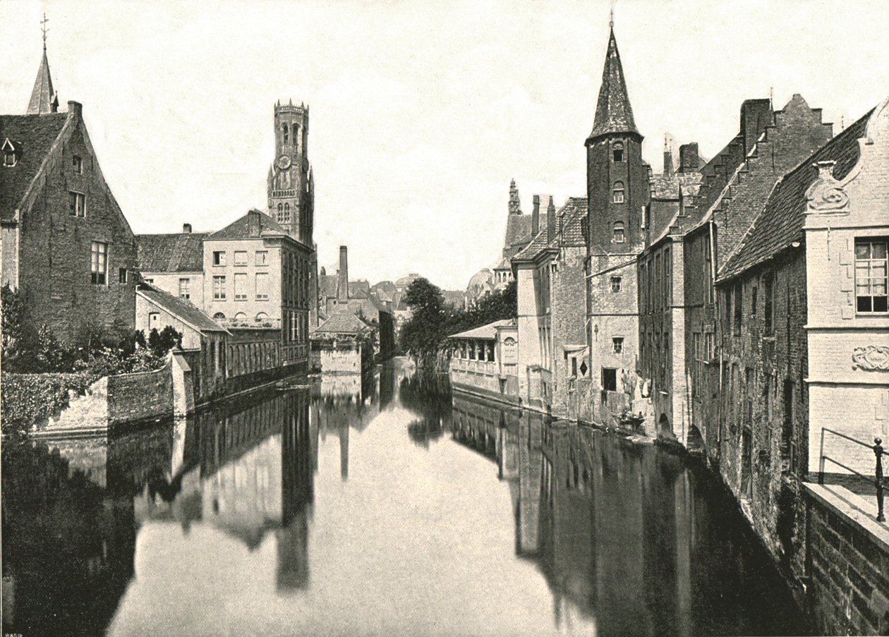 Il canale, Bruges, Belgio, 1895 da Unbekannt