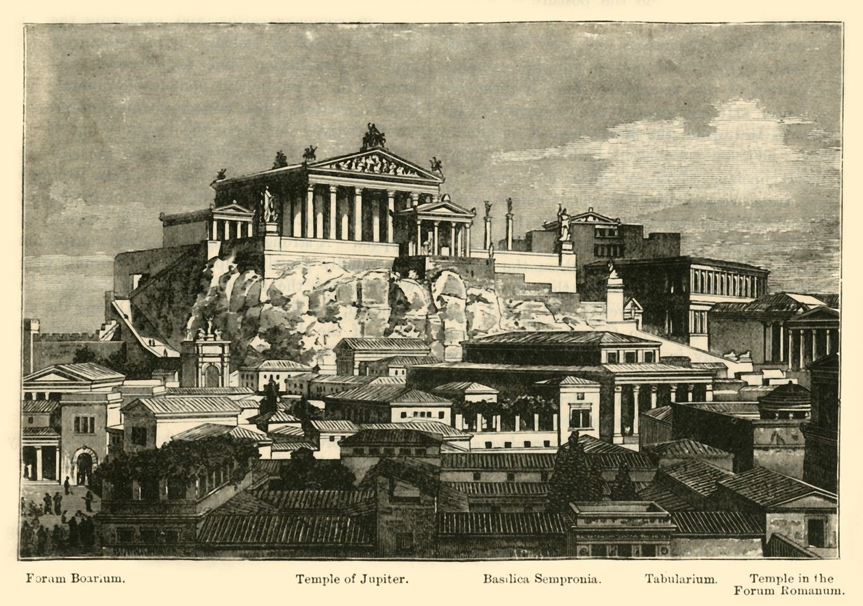 Il Campidoglio, dal Monte Palatino (restaurato), 1890 da Unbekannt