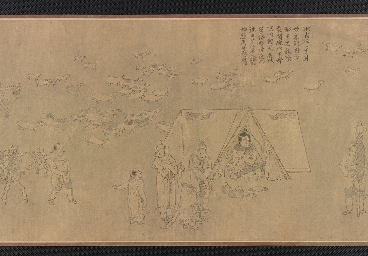 La prigionia di Cai Wenji, dinastia Ming, XIV-XV secolo da Unbekannt