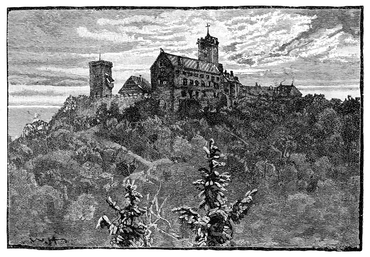 Il castello di Wartburg, 1900 da Unbekannt