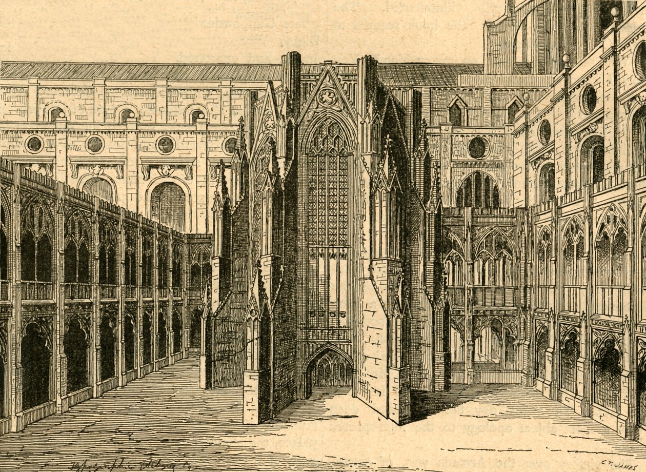 La Sala Capitolare della Vecchia San Paolo, da una veduta di Hollar, 1897 da Unbekannt