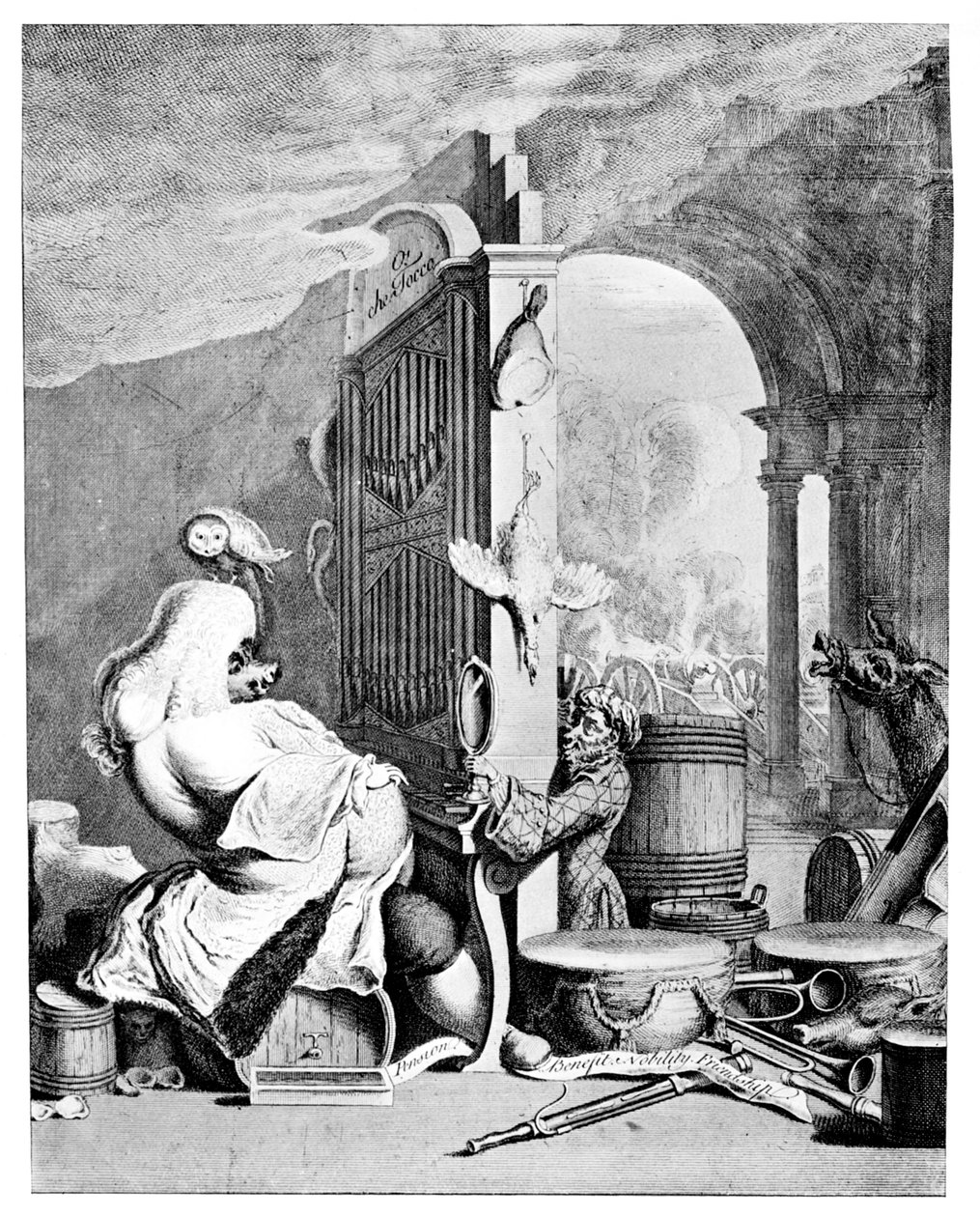 Il bruto affascinante, una satira su Handel, 1754 da Unbekannt
