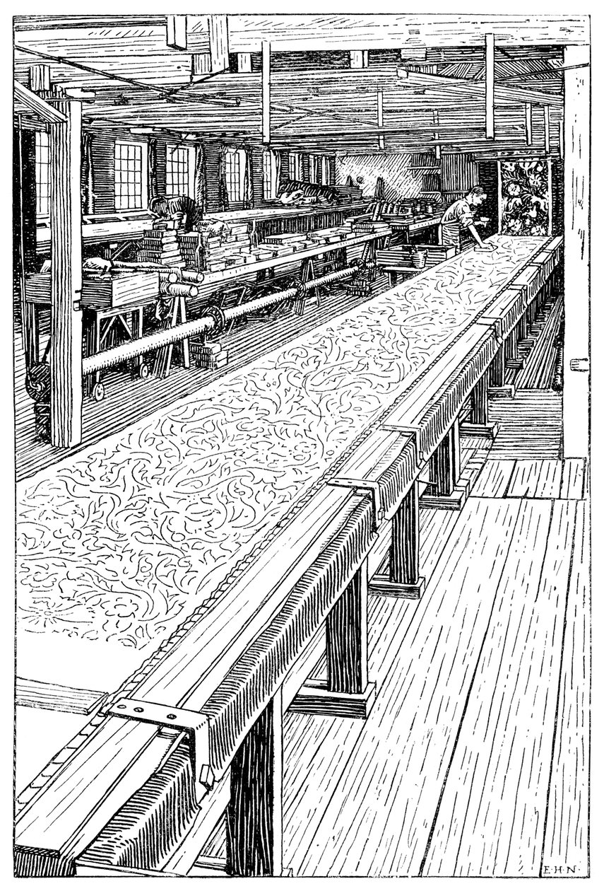La stanza della stampa di chintz, Merton Abbey Mills, Londra da Unbekannt