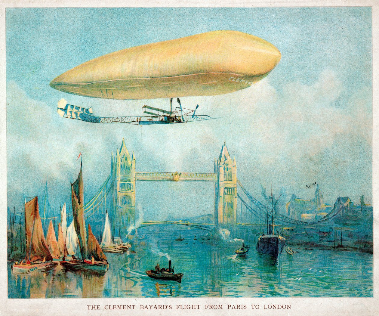 Il volo del Clement-Bayard da Parigi a Londra, c. 1908 da Unbekannt