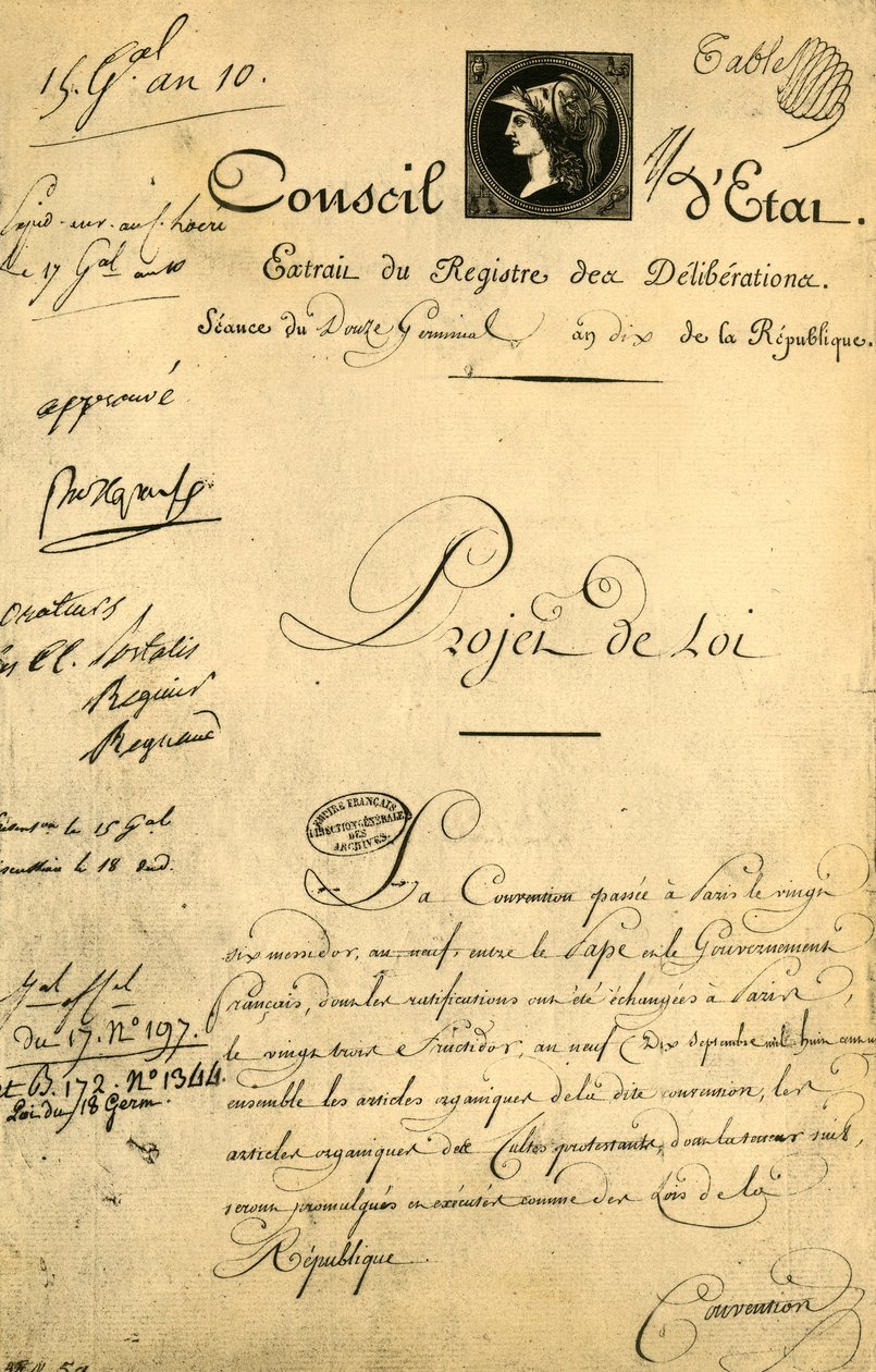 Il Concordato e gli Articoli Organici, 5 aprile 1802, 1921 da Unbekannt