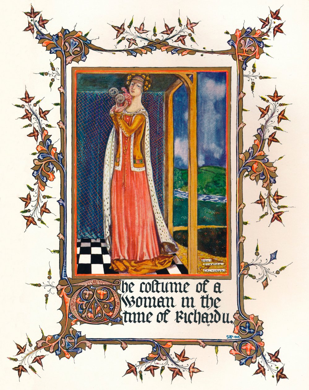 Il costume di una donna al tempo di Riccardo II, XIV secolo da Unbekannt