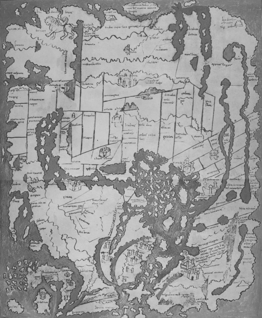 La Mappa Cottoniana o Anglo-Sassone MS Tib. BV da Unbekannt