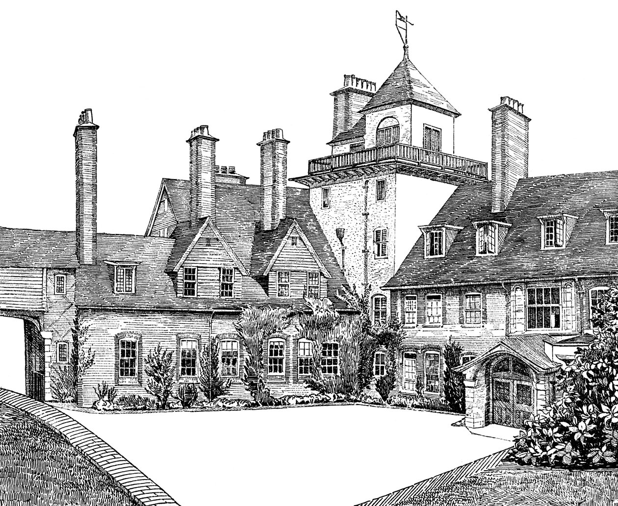 Il cortile, Standen, East Grinstead da Unbekannt
