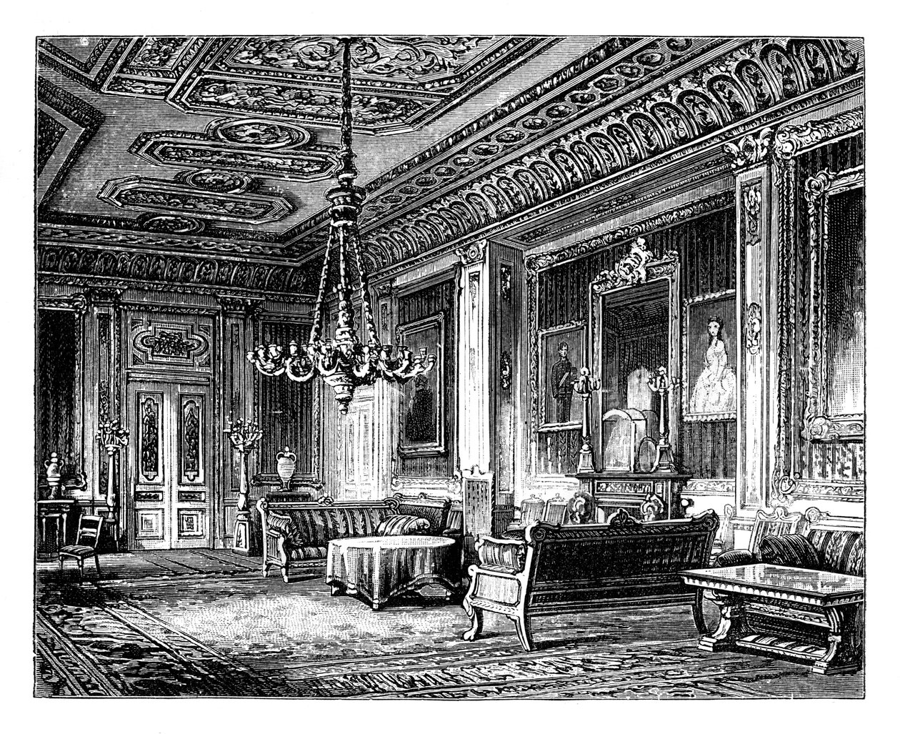 Il salotto cremisi, Castello di Windsor, c1888 da Unbekannt