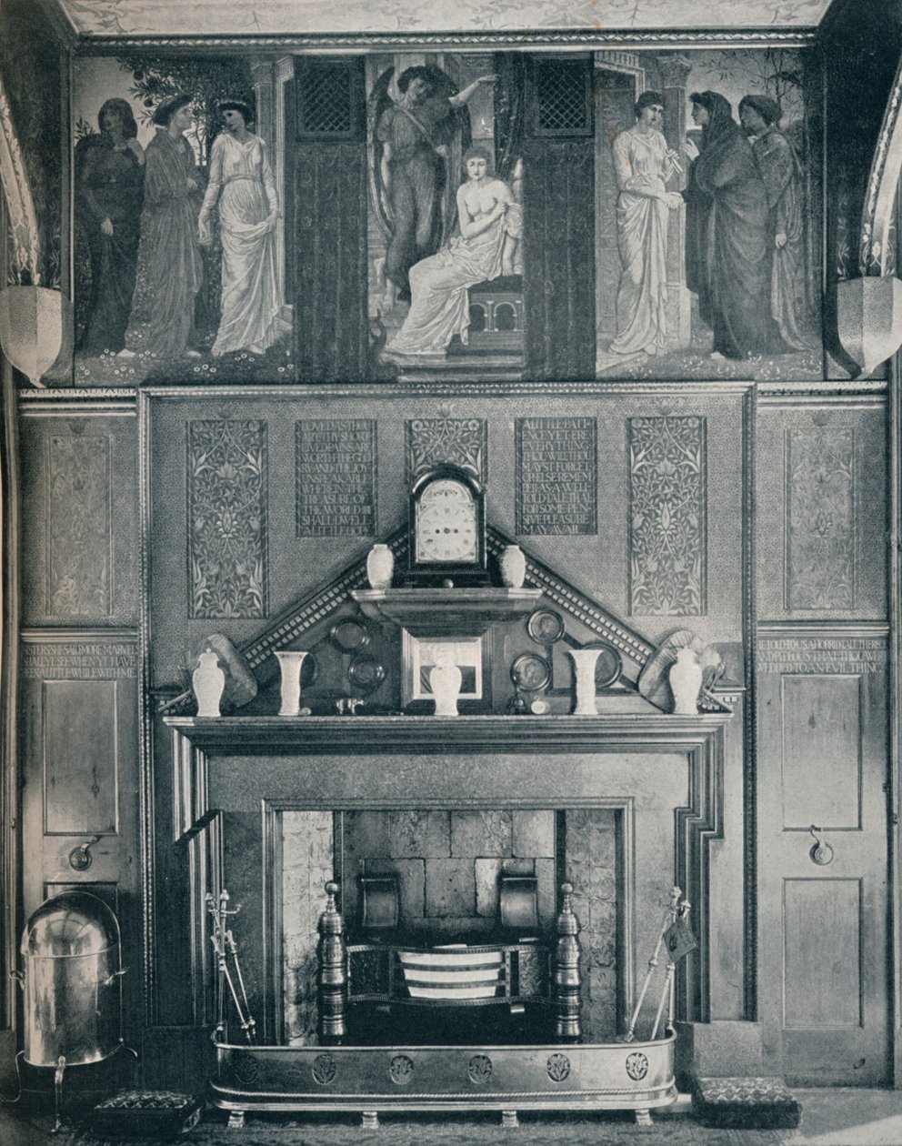 Il fregio di Cupido e Psiche al No. I Palace Green North Wall, c1898 da Unbekannt